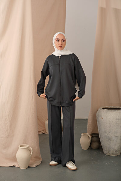 LOCCO Women's Çıma Detail Two-Piece Suit Anthracite