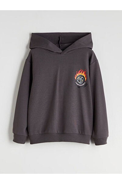 LC Waikiki Antracit cu glugă Swea pentru băieți tricou