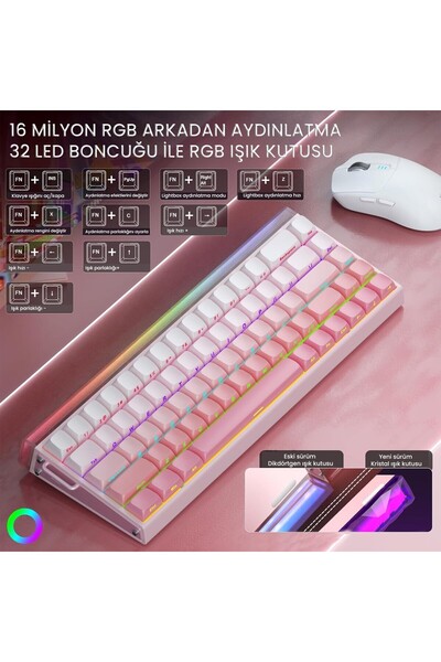 Aula Hero 68 HE Manyetik Klavye Rapid Trigger Black King Switch 8000Hz RGB Neon TKL Hot Swap Oyuncu