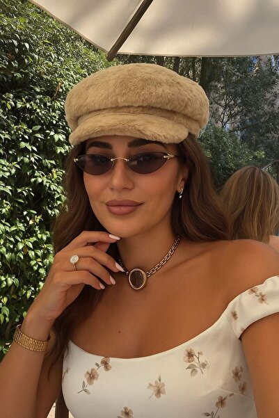 Goldmine Kadın Peluş Kasket Kaptan Şapka