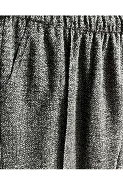 ÇEÇEN HOME Plus Size Winter Elastic Waist Trousers with Pockets - Gray Small Square