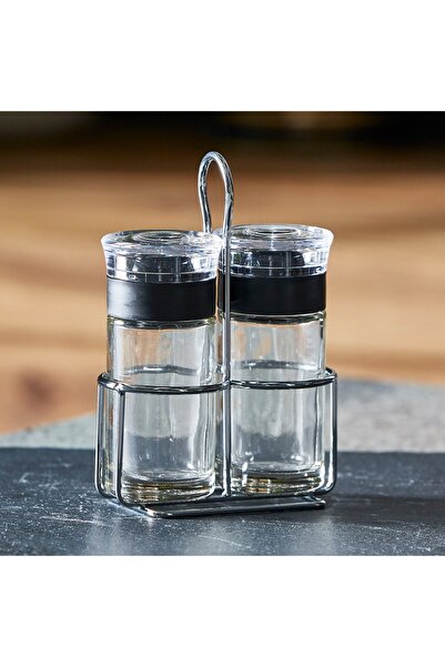 Generic Tasty 3-Piece Salt and Pepper Holder with Rack Set