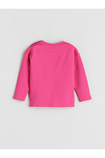 LC Waikiki Fuşya Baskılı Kız Bebek Sweatshirt ve Eşofman Alt 2'li