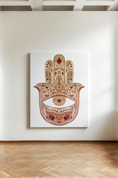 Kanvaspera Hamsa Eli - Kanvas Tablo - Nazar, Koruma ve Spiritüel Sanat Temalı...