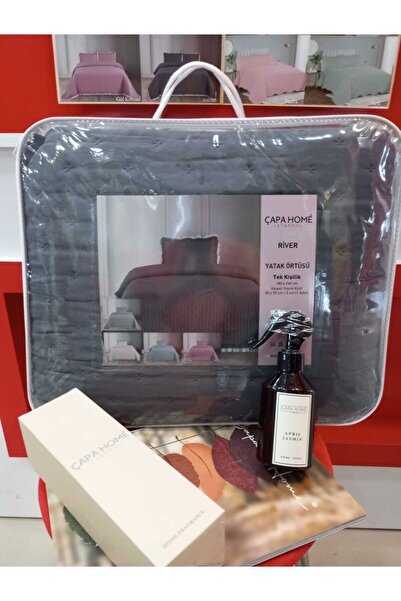 Çapa Home Tek Kişilik Premium Kalite 4 Mevsim Volanlı Yastık Kılıflı Oda Koku Hediyeli Yatak Örtüsü Battaniye