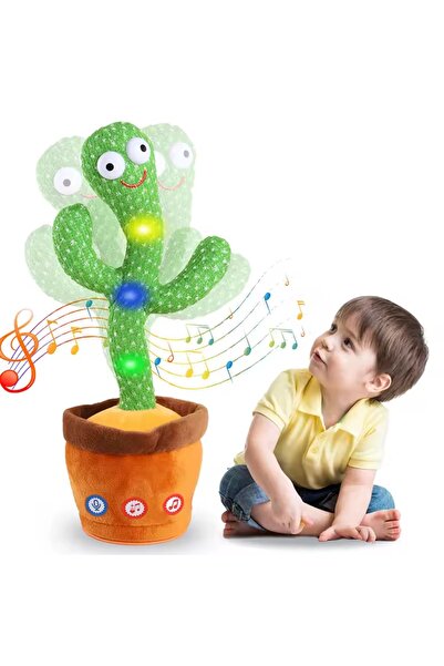 Lazım Shop Şarjlı Konuşan Dans Eden Kaktüs Oyuncak, Müzikli ve Işıklı Eğitici...