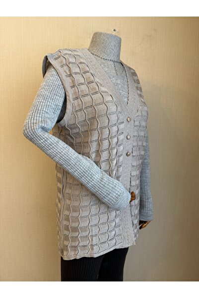 TİRİTEK Triko Thin Tulle Mother's Vest / Sand