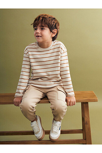 LC Waikiki Tricou pentru băiat cu dungi LCW Kids Crew Deck