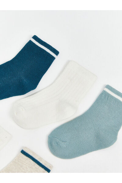 LC Waikiki Petrol Striped Baby Boy Socks 5-Pack