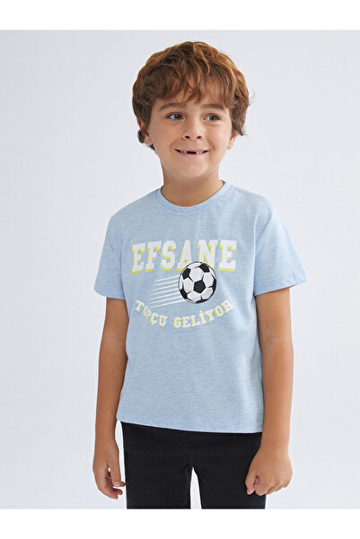 LC Waikiki Peak New Season Crew Neck Slogan Printed Boys' T-Shirt