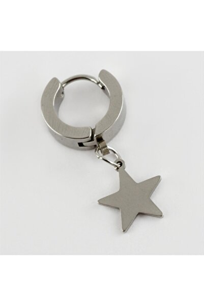 Marsilyan Star Figured Steel Men's Earring 1 Piece Ilkel-Bjt940