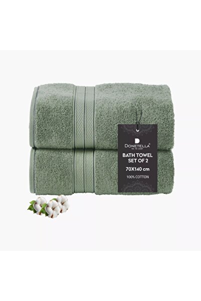 Generic DONETELLA 2-Piece 600 GSM Combed Cotton Bath Towel Set - 70x140 cm