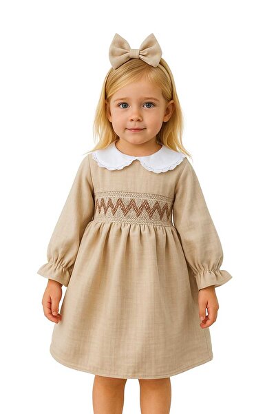 VİYOLİNA Embroidered Dress with Buckle Detail