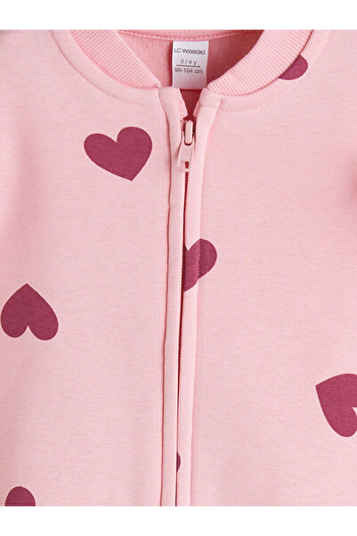 LC Waikiki Pink Crew Neck Printed Thick Vest for Girls