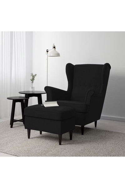 Lazy Vibes 2 Pieces Chair king Linen with Two Wings And FootStool