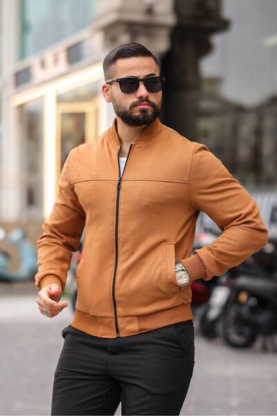 BASEL.CO Men's Bomber Seasonal Suede Jacket