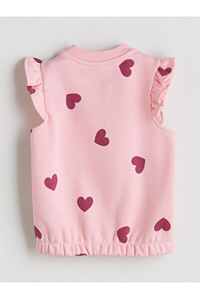 LC Waikiki Bisiklet Yaka Baskılı Kız Çocuk Kalın Yelek (W5)