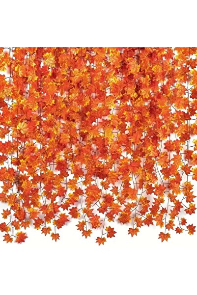 Bestway ve Diğeri 12 adet Sonbahar esintisi, Hallowen dekor süslemesi turuncu yapay yaprak