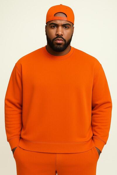 DM DOLCE MORE Hanorac unisex mărime mare din bumbac pieptănat cu 3 fire