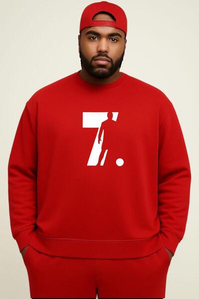 BENROMA 3-нишка джърси 7-печатана голяма унисекс суитшърт