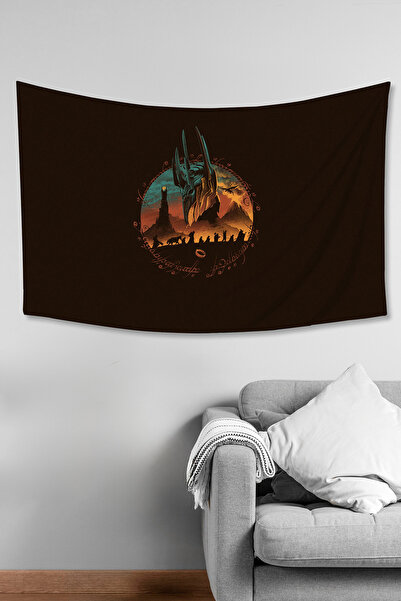 Moud's Lord of the Rings Sauron Vector Pattern Wall Cloth Wall Tapestry Suede Textured Fabric