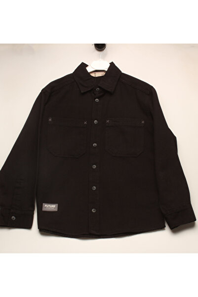 İDİL قميص أسود بتفاصيل خياطة مميزة