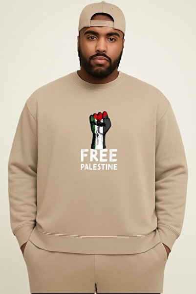 BENROMA Φούτερ μεγάλου μεγέθους unisex με στάμπα 3 ΚΛΕΙΔΕΣ ΒΑΜΒΑΚΙΑ ΔΩΡΕΑΝ ΠΑΛΕΣΤΙΝΗ