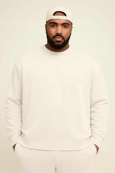 E-ROMA Hanorac unisex mărime mare din bumbac pieptănat cu 3 fire