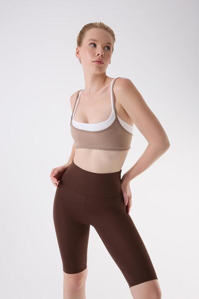İmaj 705 Brown Color Normal Waist Leggings with Recovery and Extra Stretch Effect