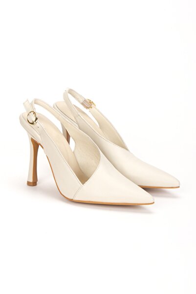 PASSAGE SHOES Women's Genuine Leather Heeled Shoes 3102 Beige Skin
