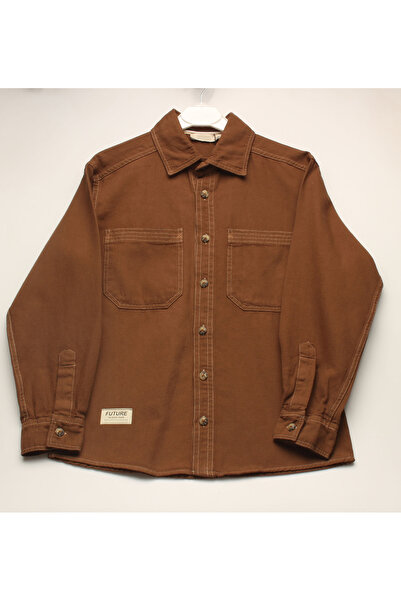 İDİL KAHVERENGİ DİKİŞ DETAYLI GÖMLEK