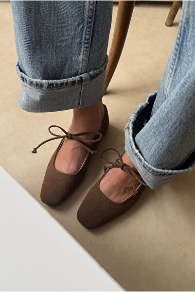 Mupa Shoes Women's Ballet Flats Aci Brown Suede