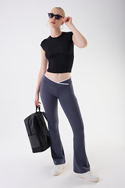 İmaj 486 Gray Color Recovery and Extra Flexible Effect Normal Waist Spanish Leggings