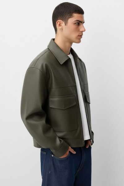 KOCCI New season oversize old money style high quality men's leather jacket coat