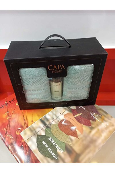 Çapa Home Premium Cotton Gift Dowry Set Daily Room Scented 2-Piece Hand, Face and Bath Towels 50X90 70X140