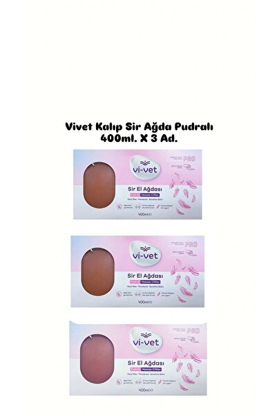 Vi-vet Kalıp Ağda Pudralı ( Hassas Ciltler ) 400 ml x 3 Adet - Doğal Reçine, ...