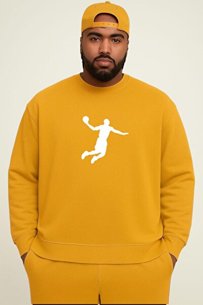 DM DOLCE MORE سترة رياضية كبيرة الحجم للجنسين مطبوع عليها لاعب كرة السلة