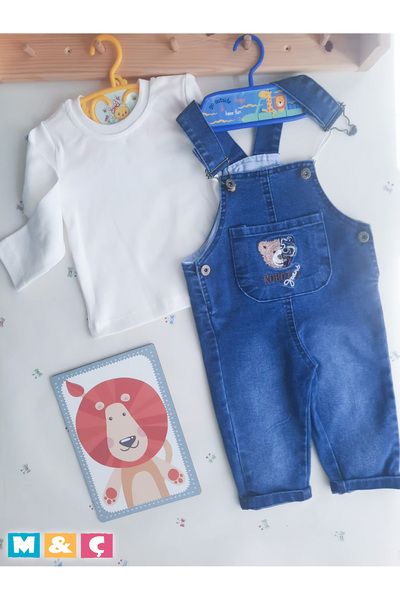 MÇ FAMİLY STORe Unisex Denim Overalls Fall Winter Girl Boy Baby 2-Piece Set Overall Jumpsuit