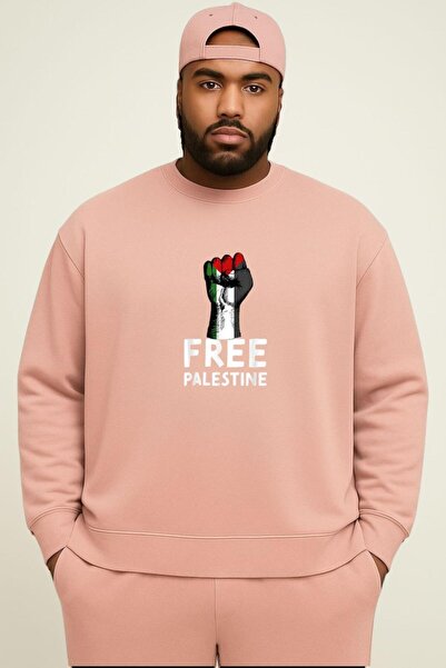 BENROMA Φούτερ μεγάλου μεγέθους unisex με στάμπα 3 ΚΛΕΙΔΕΣ ΒΑΜΒΑΚΙΑ ΔΩΡΕΑΝ ΠΑΛΕΣΤΙΝΗ