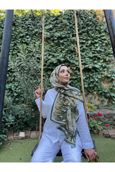 LAVINSE SCARF Bambu Haki Kamuflaj Şal