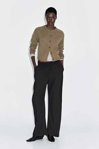 Massimo Dutti %100 yün reglan kollu triko hırka