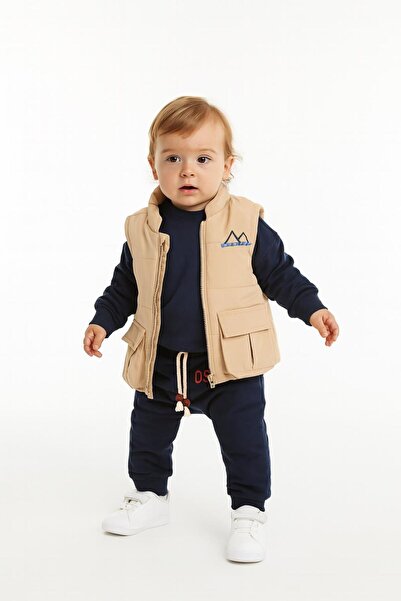 RAPAPA Baby Boy 3-Piece Set – Inflatable Vest, Long Sleeve Sweatshirt and Sweatpants 251037L