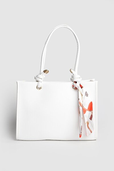 La La'Graccio Paris Lagraccio Paris Women's Simon Large Shoulder Bag with Scarf White