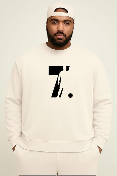 BENROMA 3-нишка джърси 7-печатана голяма унисекс суитшърт