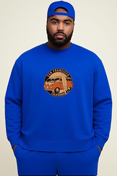 DM DOLCE MORE سترة رياضية كبيرة الحجم للجنسين مطبوعة بـ 3 خيوط من القطن الممش...