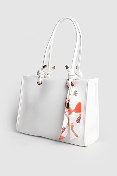 La La'Graccio Paris Lagraccio Paris Women's Simon Large Shoulder Bag with Scarf White