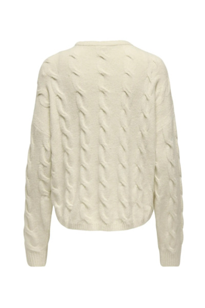 ONLY Onljeanett Life Ls Cable O-Neck Cc Knt Women's Knot Detailed Style Sweater
