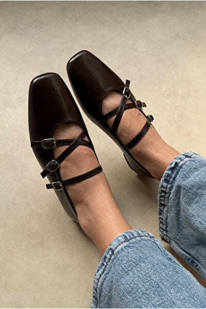 Mupa Shoes Women's Ballet Flats Brown Patent Leather