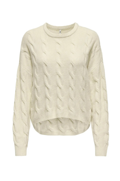 ONLY Onljeanett Life Ls Cable O-Neck Cc Knt Women's Knot Detailed Style Sweater