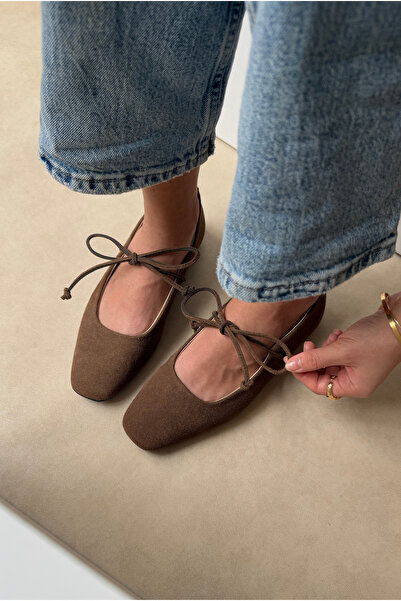 Mupa Shoes Women's Ballet Flats Aci Brown Suede